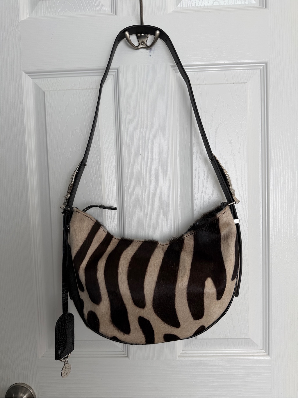 Nwot Indigolush Midi Hobo Brown Zebra - Silver Hands Adjustable Strap — image 2 of 8